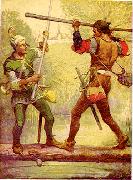 Louis Rhead Robin Hood and Little John oil painting on canvas